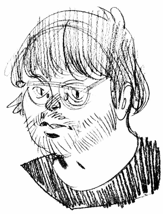 Timothy Weaver in a illustrated Self Portrait