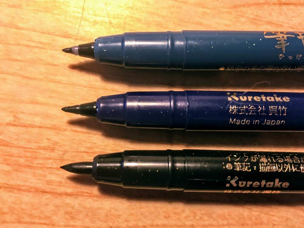 Kuretake Brush Pens Uncapped