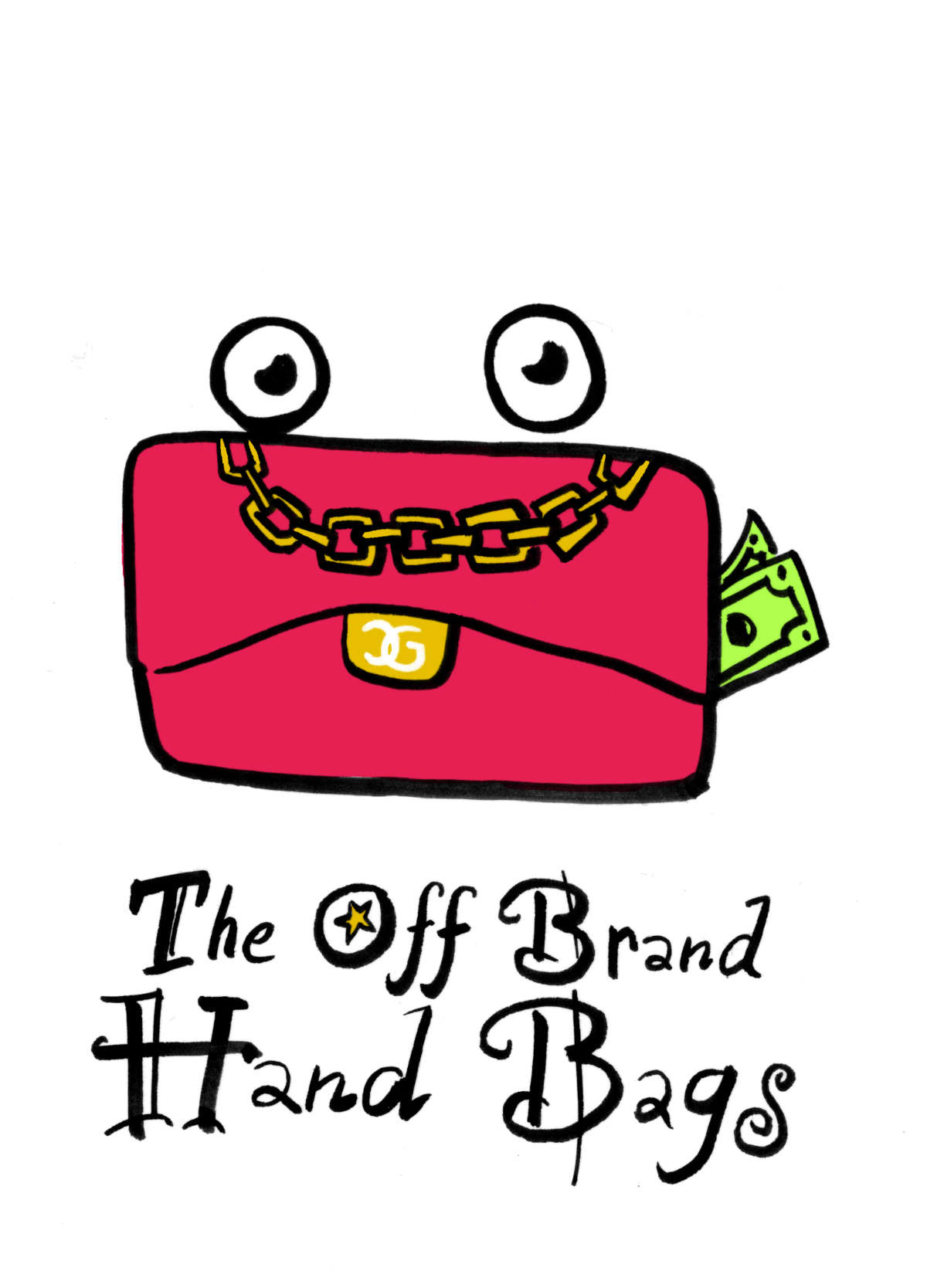 illustration of a off brand hand bag